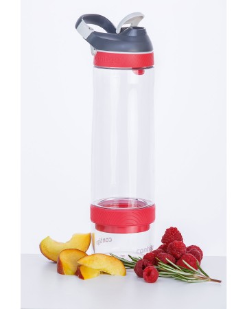 Contigo Autoseal Cortland Infuser Trinkflasche, Wasserflasche (für Obstzugabe) 770ml (Clear Watermelon)